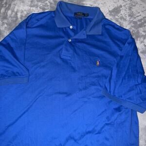 Polo Ralph Lauren Blue Pima Soft Touch Polo Shirt Men’s 2XLT Tall